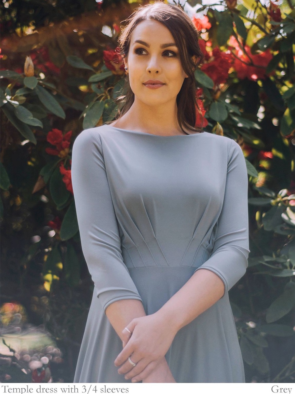 Willow and Pearl Dusty Blue 3/4 Sleeve Women’s Bridesmaid Dress